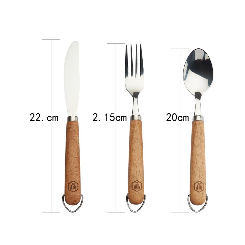 LAGUIOLE COUVERT PICNIC CUTLERY BEECHWOOD 3 PCS
