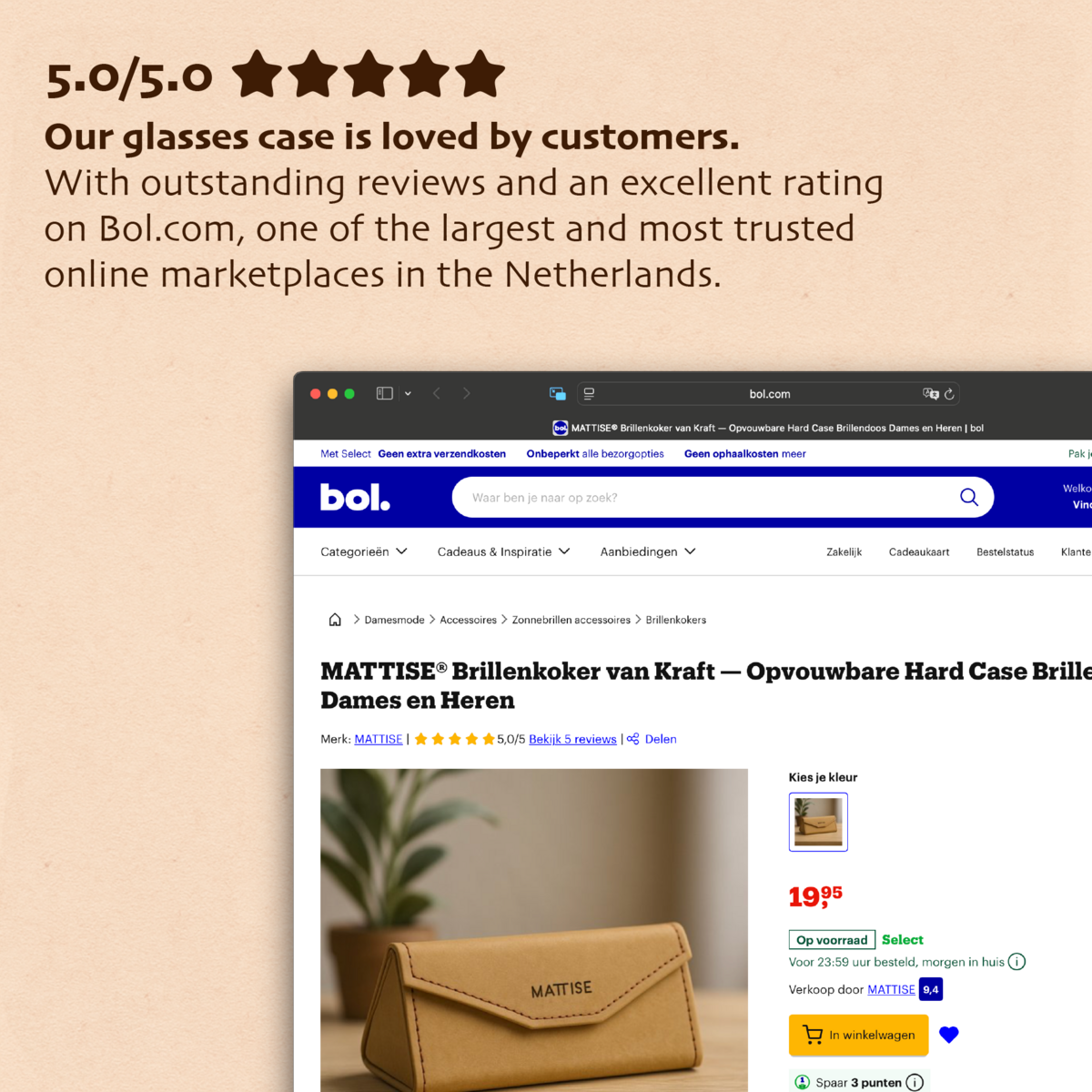 Handmade Glasses Case made of Kraft Paper — Foldable Glasses Case for Women and Men — Vegan Hard Case Eyewear Box — Eco-friendly Glasses Pouch — Unisex