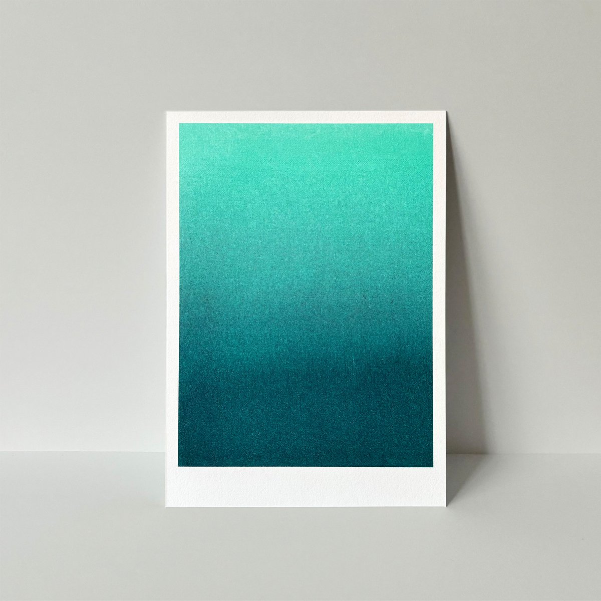 Pocztówka Riso Gradient miętowo-turkusowy, risografia, DIN A6