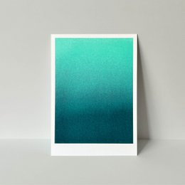 Riso Postkarte Gradient Mint/Teal, Risographie, DIN A6