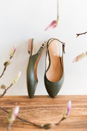 Lederballerinas - Oriana - Olivgrün 35-42