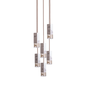 Lampe/Ein Calacatta Marmor 6-flammiger Kronleuchter