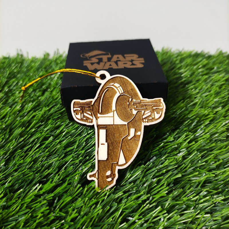 Zestaw 6 drewnianych ozdób choinkowych Star Wars, prezent dla nerdów i maniaków, ozdoby choinkowe, wystrój domu, ekologiczne dekoracje świąteczne, statki kosmiczne