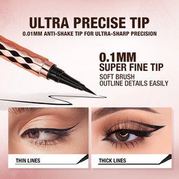 O.TWO.O Eyeliner w kredce Płynny eyeliner Wodoodporny, odporny na rozmazywanie Szybkoschnący 12-godzinny makijaż Ultracienki czarny eyeliner do strzałek