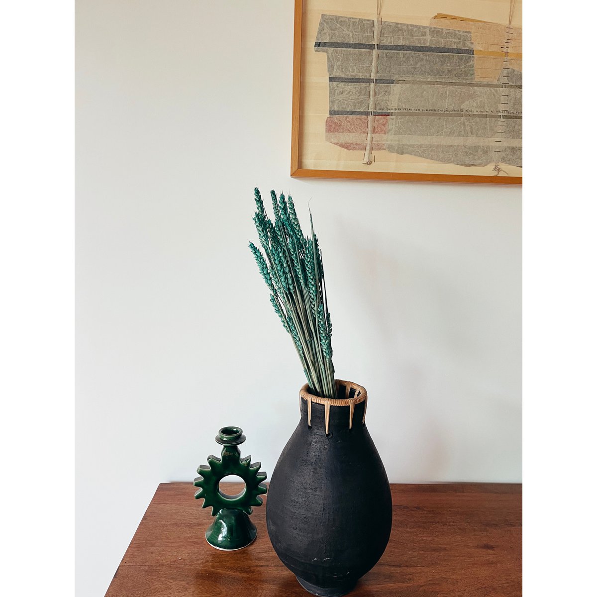Fiori secchi verdi di grano