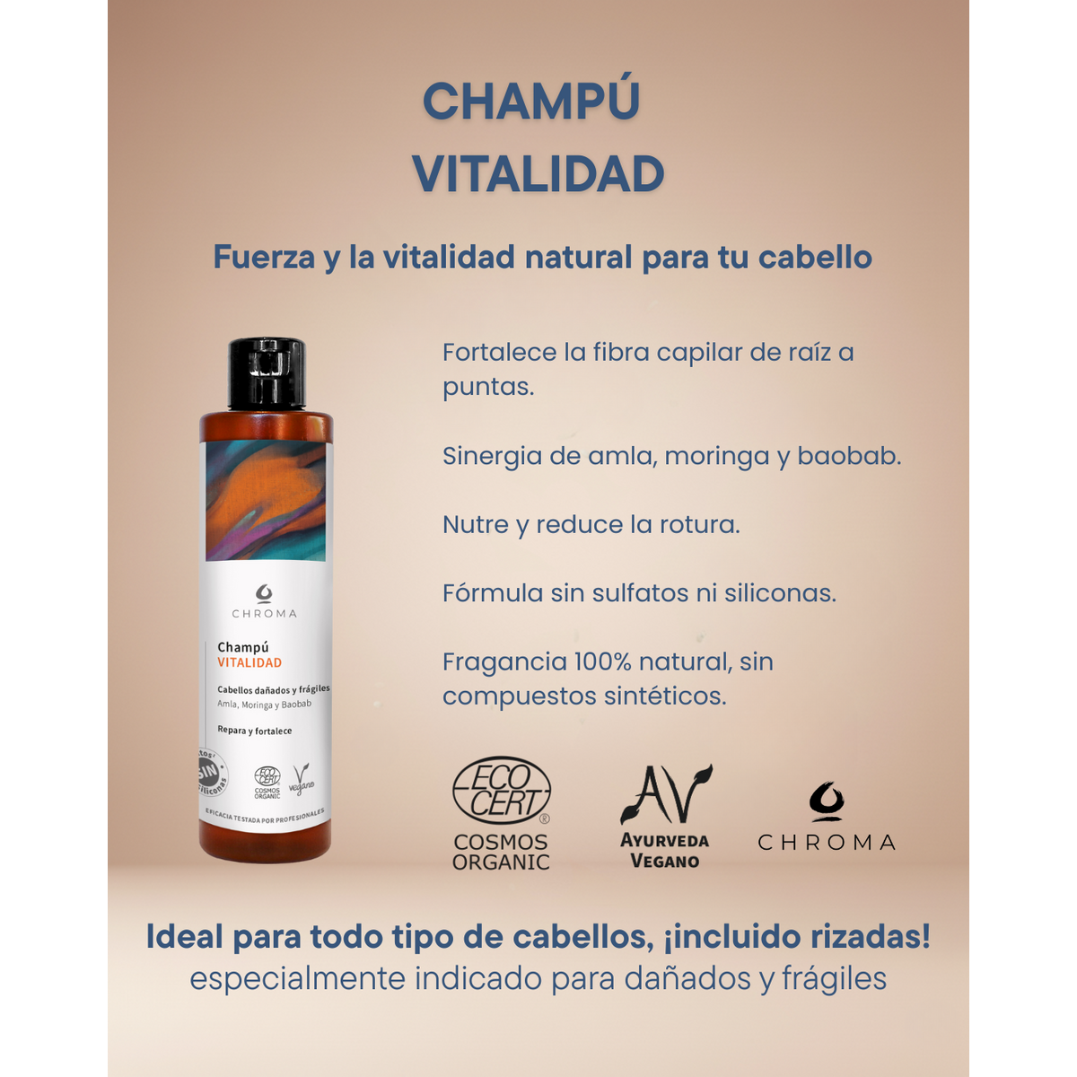 Vitality Shampoo – Ayurvedische natuurlijke shampoo voor beschadigd en kwetsbaar haar - Revitaliserende shampoo