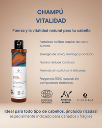 Vitality Shampoo – Shampoo Naturale Ayurvedico per capelli danneggiati e fragili – Shampoo rivitalizzante