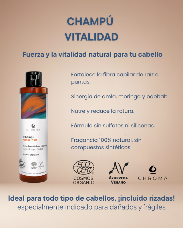 Vitality Shampoo – Shampoo Naturale Ayurvedico per capelli danneggiati e fragili – Shampoo rivitalizzante