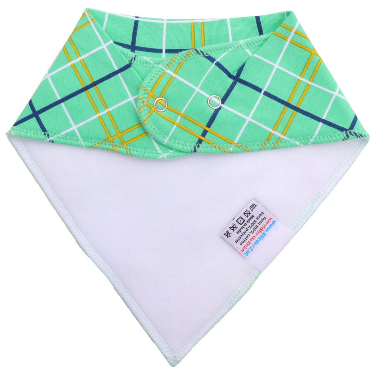 Spiczasty śliniaczek Tartan Green - śliniaczek niemowlęcy