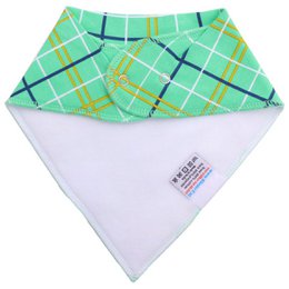 Spiczasty śliniaczek Tartan Green - śliniaczek niemowlęcy
