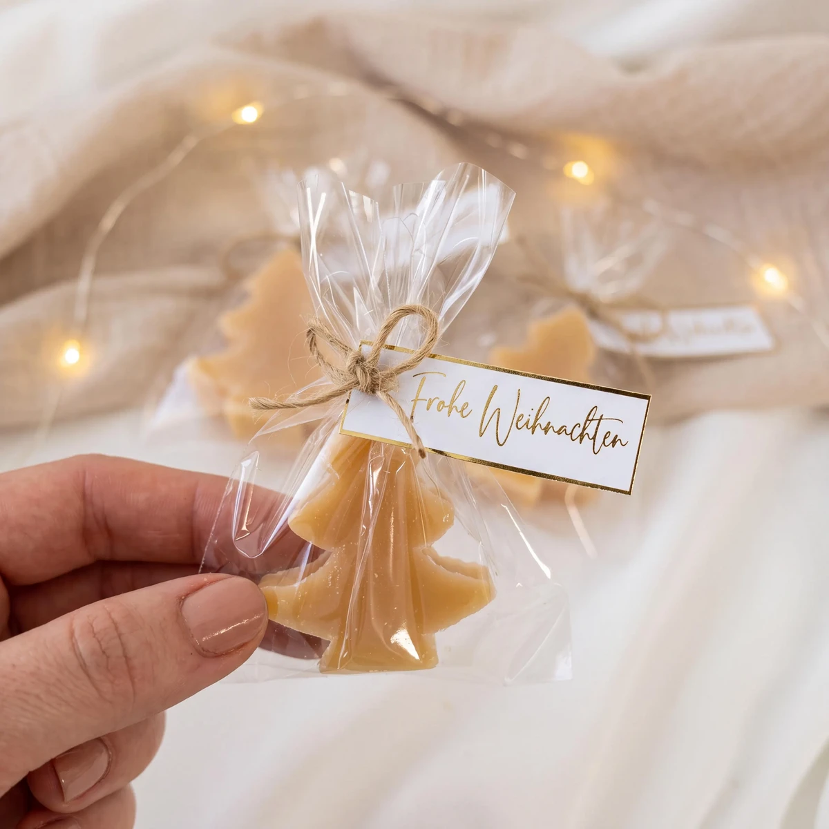 Christmas soap Christmas tree “Merry Christmas” – pine | Guest gift & employee gift