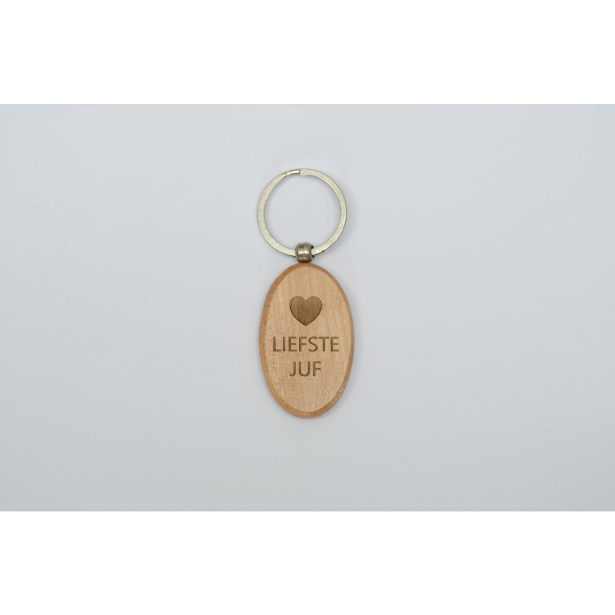 Houten sleutelhanger Liefste juf