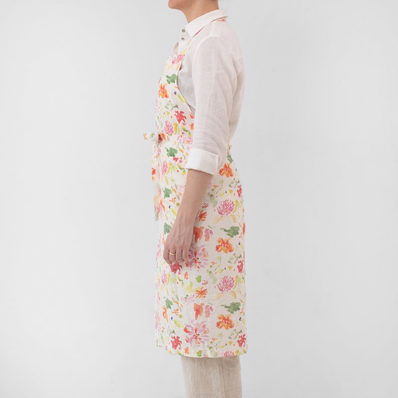 Wildflower Flow Linen Chef Apron