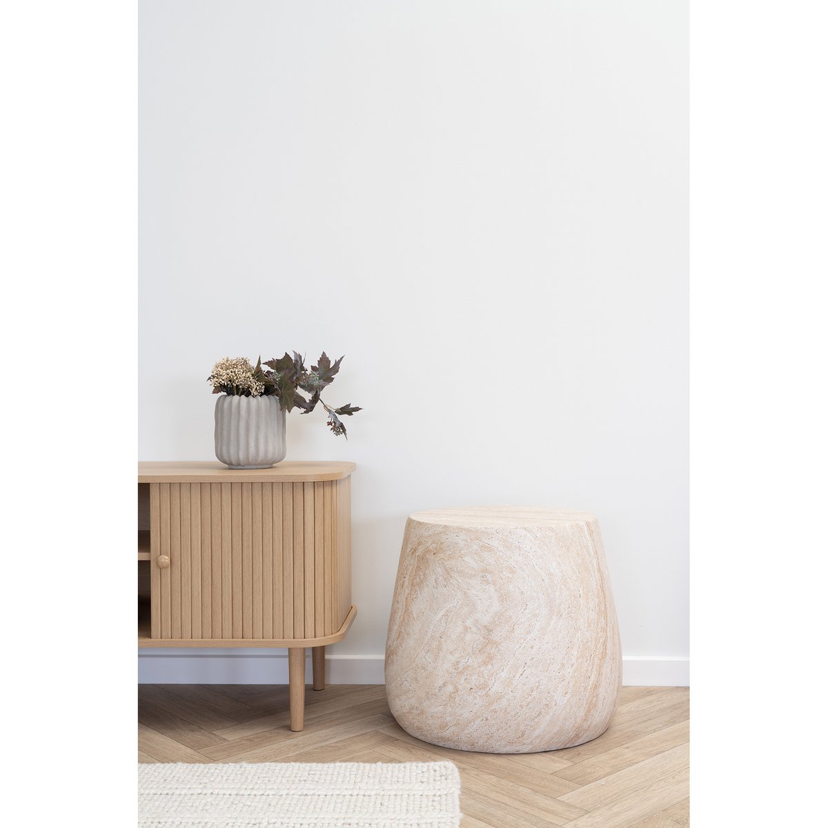 Bonn Side Table - Natural, Fiberclay, ø47.5x41 cm