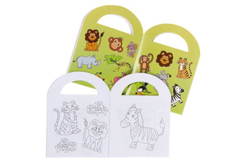 COLORING BOOK WITH STICKERS ANIMALS S