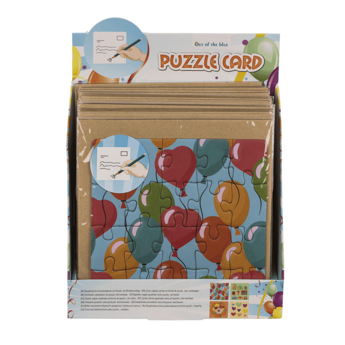Square shaped gift card, puzzle, Birthday,