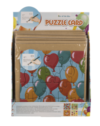 Square shaped gift card, puzzle, Birthday,