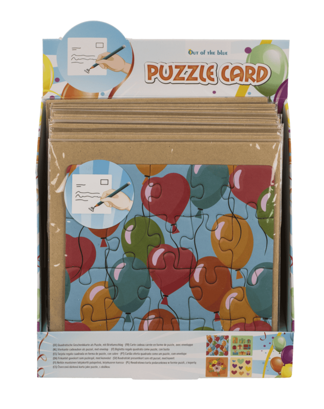 Square shaped gift card, puzzle, Birthday,