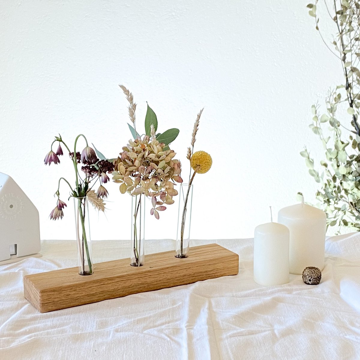 minimalistische Blumenwiese - 3 Varianten - inkl. Glasröhrchen - Eiche