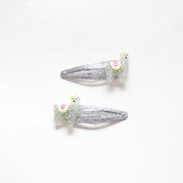 Hair clips - Inca silver llamas
