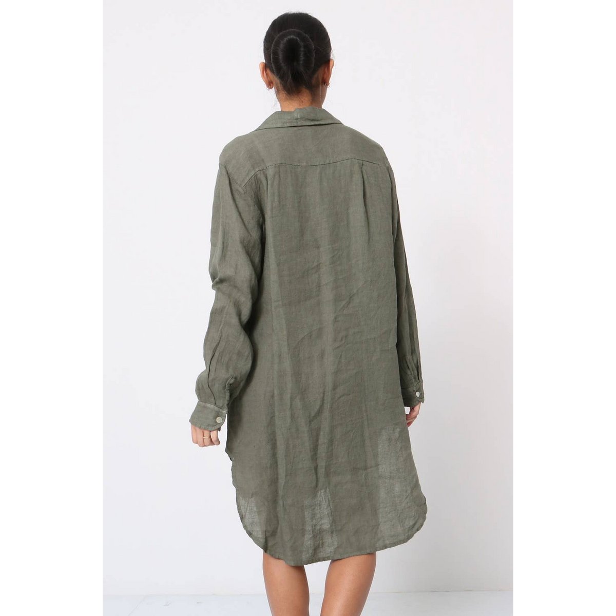 Short dress with linen pockets for women ref.2244