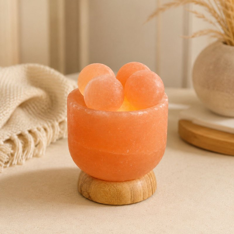 Himalayan Salt Crystal Lamp – 4 massage balls 2Kg – Natural Material – Gift and Decoration Idea