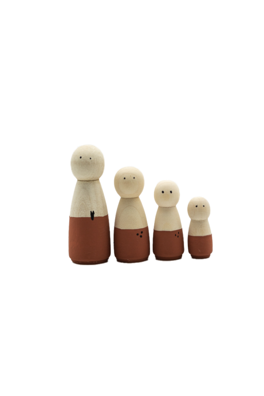 Pegdoll Terra Earth - Drewniana lalka Tuureluur Zbierz swoją rodzinę Narodziny rodziny