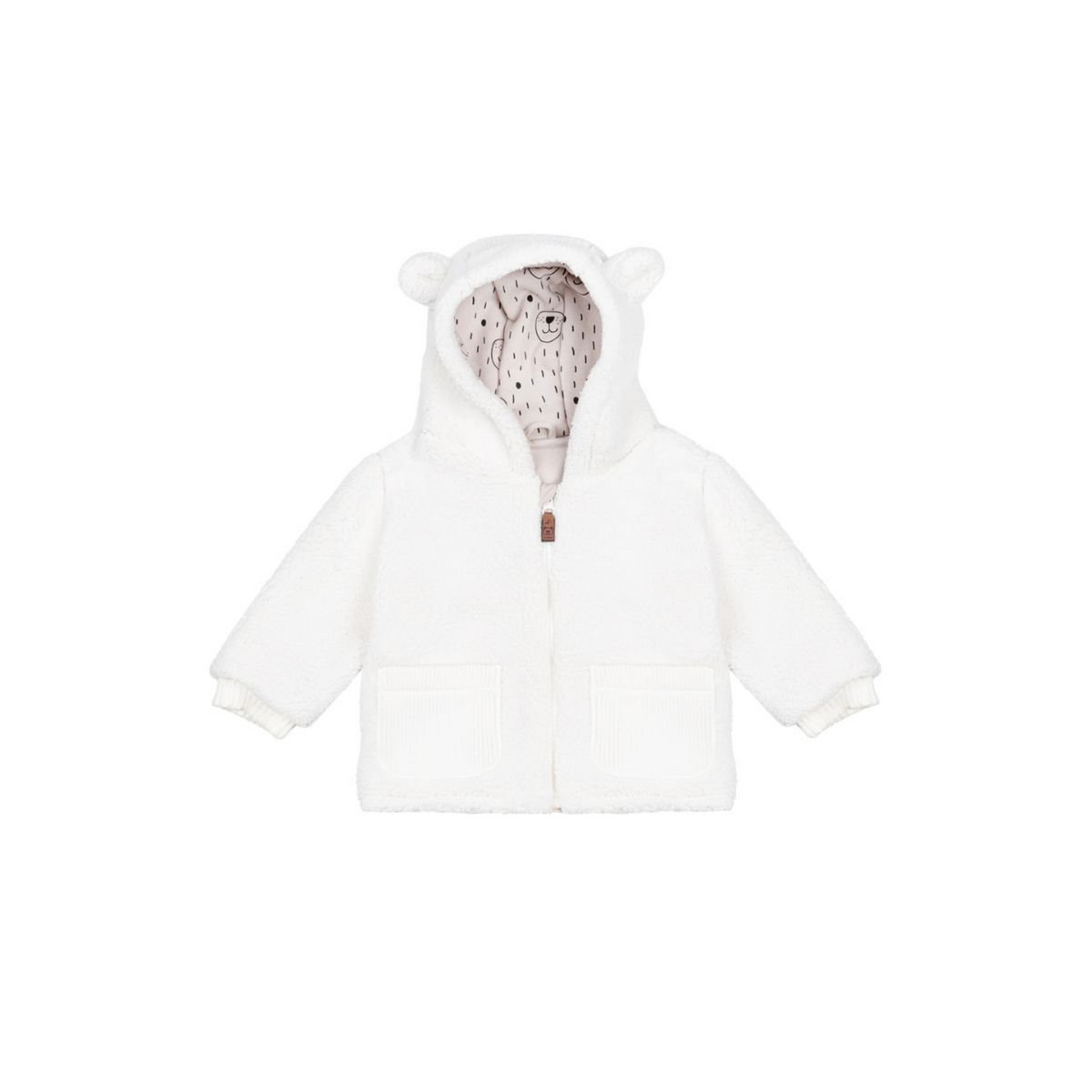 Giacca in peluche per bambini LEO ECRU