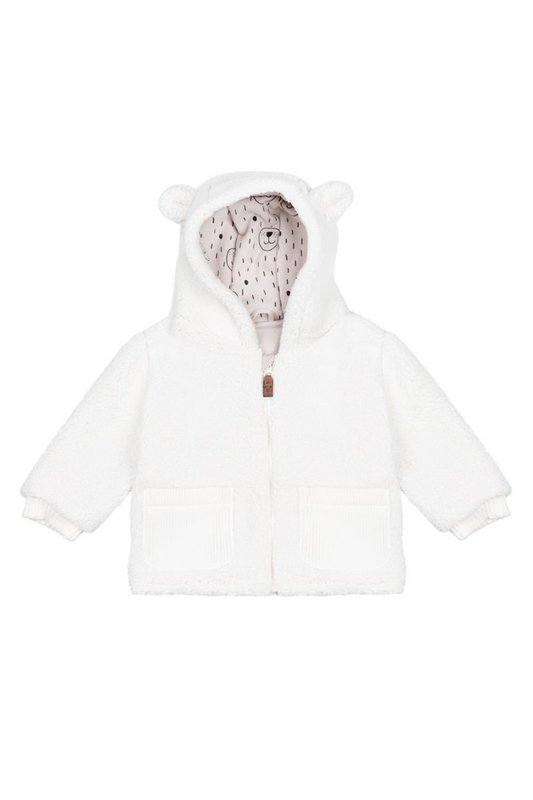 Giacca in peluche per bambini LEO ECRU