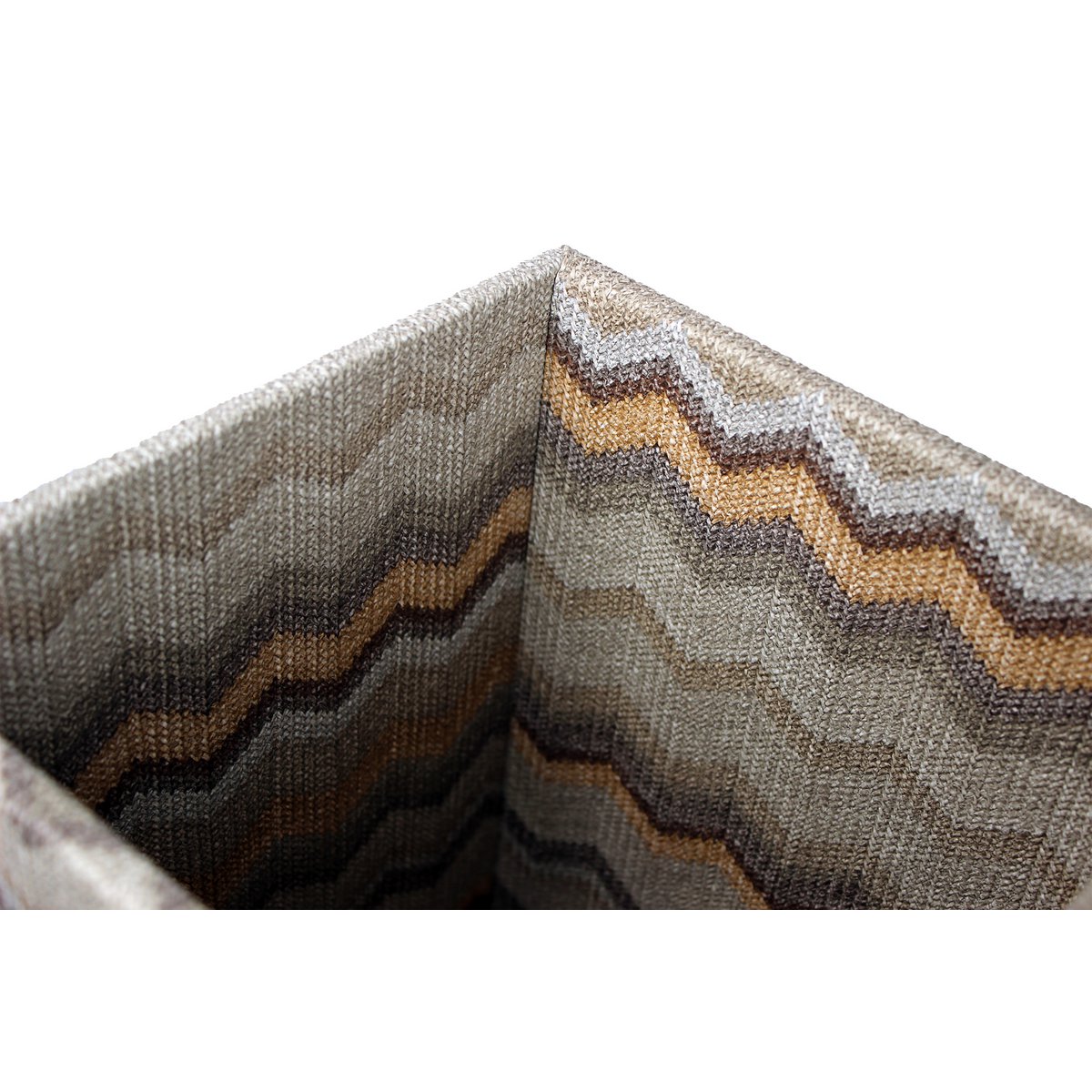 Corbeille à papier motif carré zigzag marron poubelle simili cuir