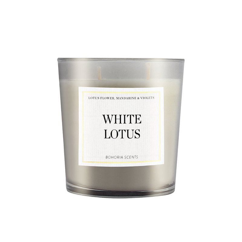 Hvid Lotus duftlys 230g – Hvid Lotus & Sandeltræ, 50h