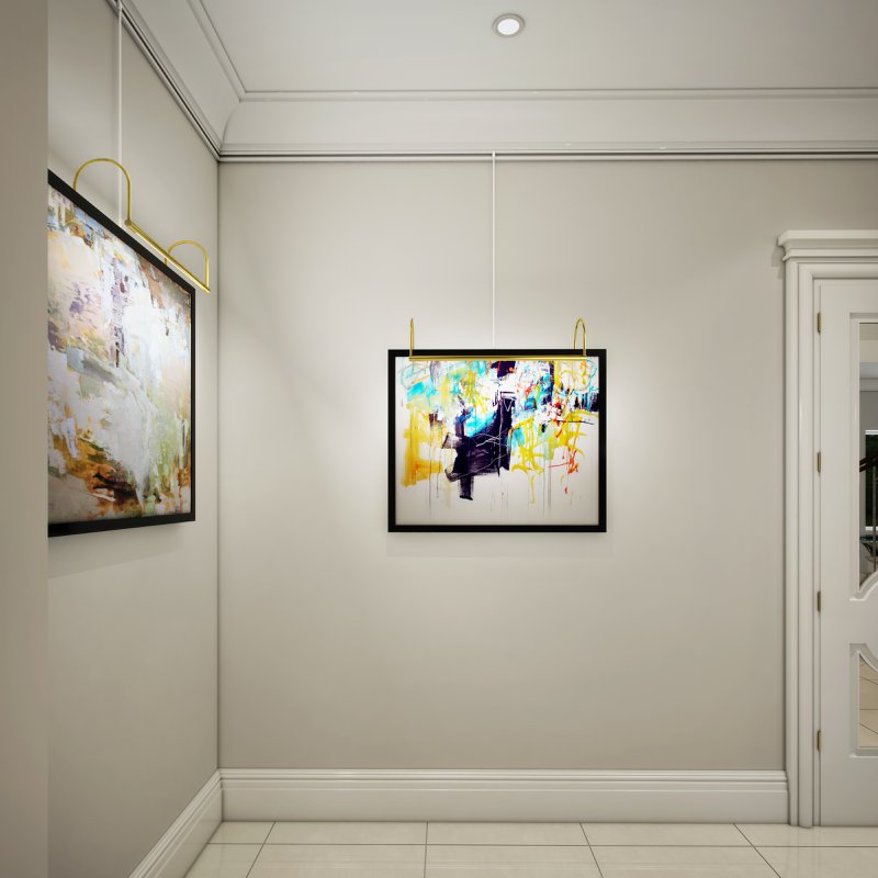 Gallery picture rail with electricity white/white
