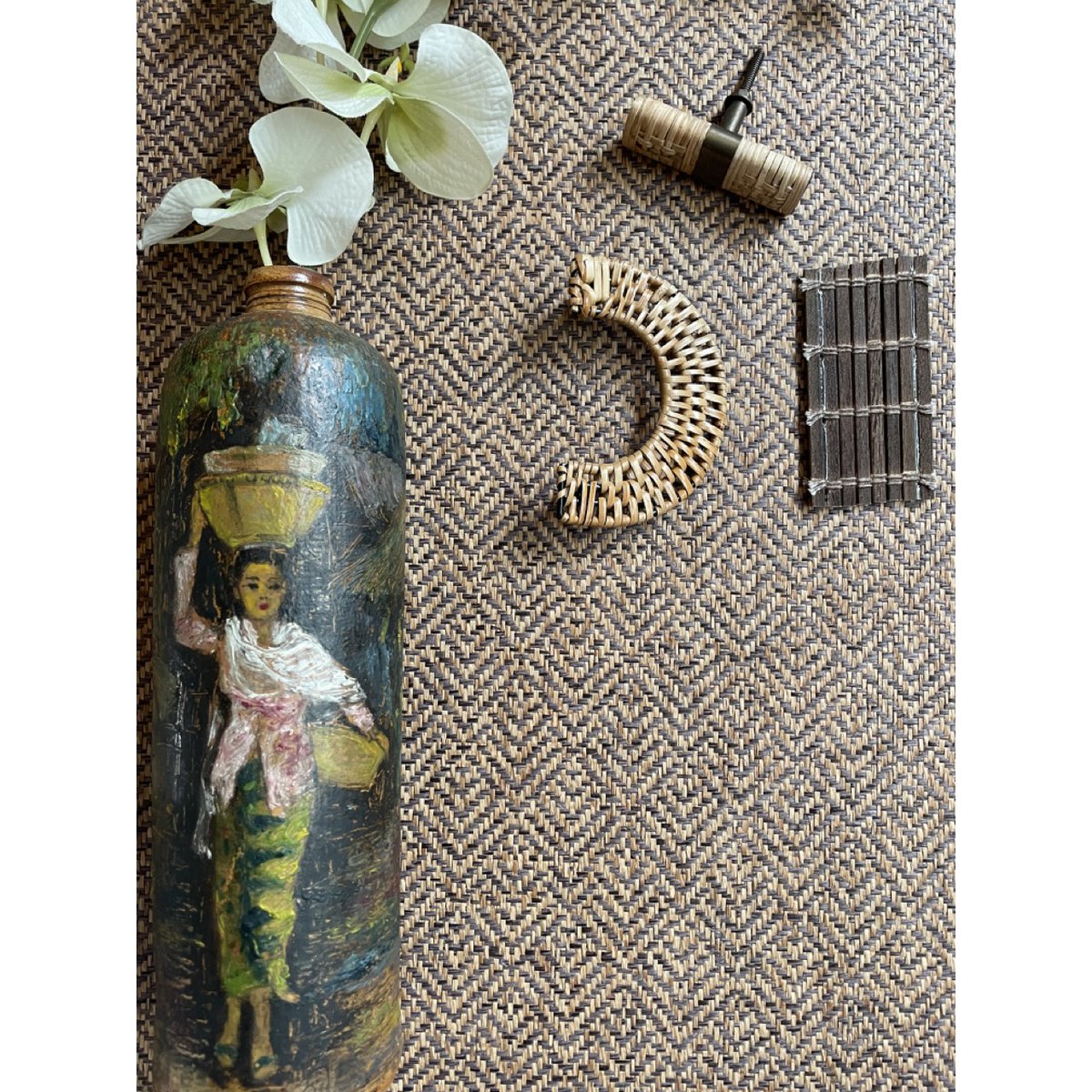 Cabinet handle Hemisphere Rattan