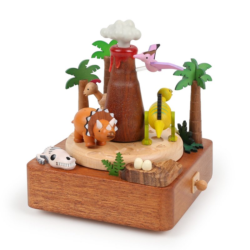 Caja de música volcán y dinosaurios n°48