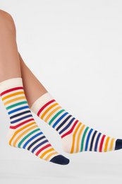 Organic Socks Arcoiris - Kolorowe skarpetki w paski, skarpetki w kolorowe paski