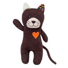 Kuscheltier Katzen Midi gestrickt braun
