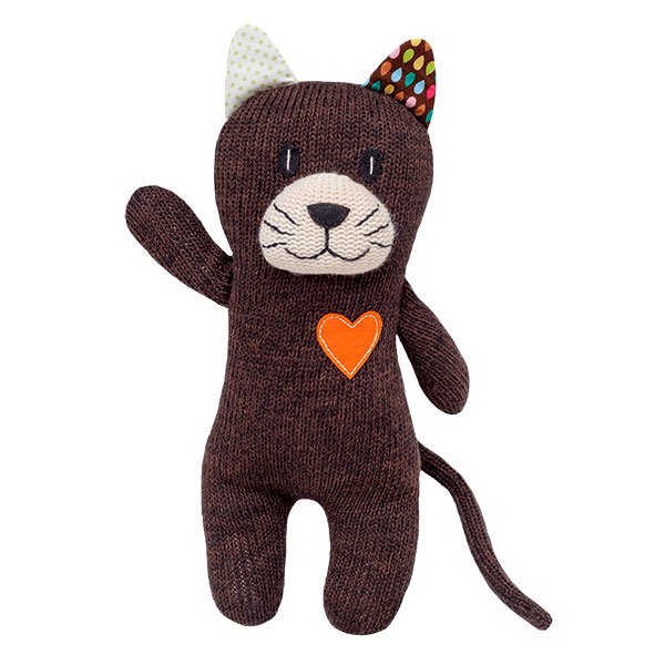 Kuscheltier Katzen Midi gestrickt braun