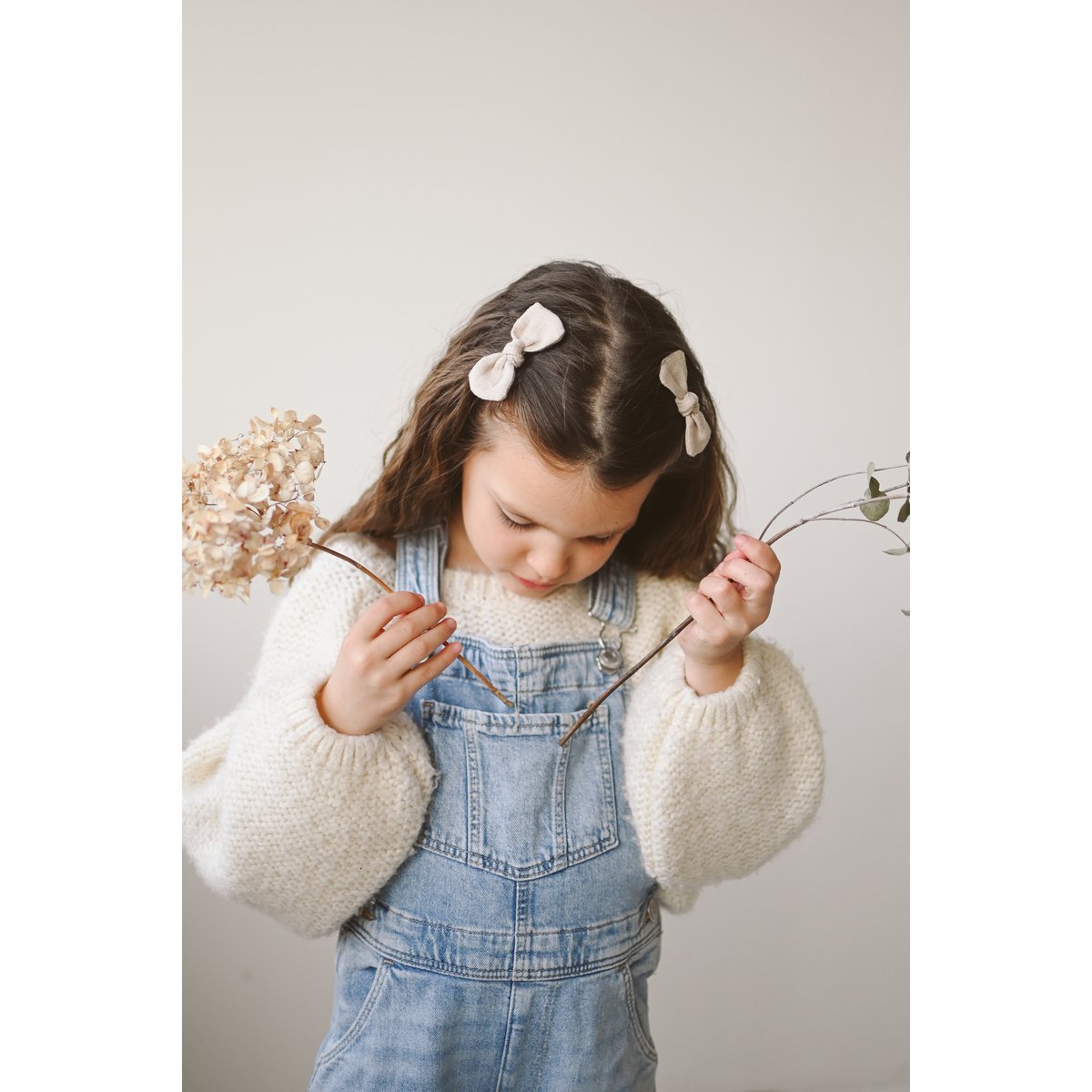 Mini fiocchi in lino 100% su clip a coccodrillo, set di 2 per bambini e adulti Copia