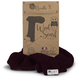 NEEDLE IT® Kit Tricot pour débutant Adulte Complet avec Aiguilles à Tricot – Écharpe en Laine à Tricoter soi-même - Idée Cadeau (Bordeaux)