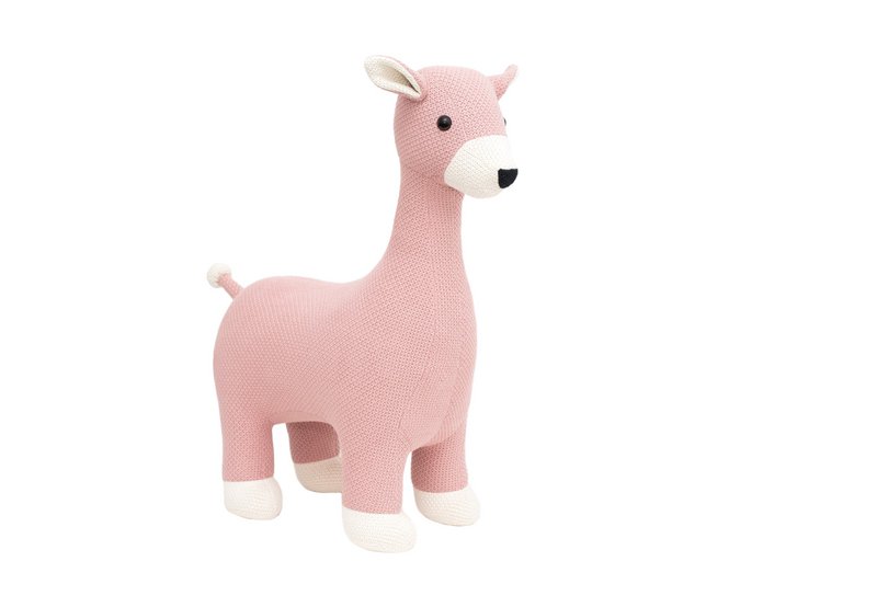 Mini-Hirsch-Plüschtier aus 100 % Baumwolle in Rosa, 31 x 15 x 40 cm