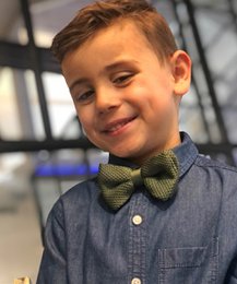 Sir Redman knitted kids bow tie moss green