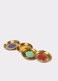 Onderzetters | Cirque handgemaakt emaille goud | Set van 4