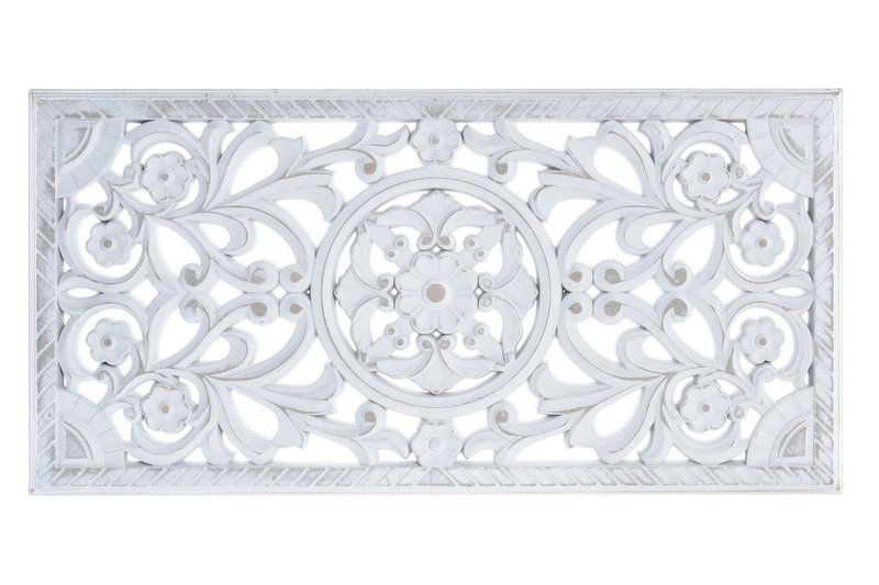 DÉCORATION MURALE MDF 60X1,5X30 DÉCAPAGE BLANC DP195123