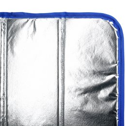 Sitzkissen to go, rechteckig, "Camperglück", Spruch, Kunststoff, blau, VE 8, L. 30 cm, B. 40 cm, H. 1 cm