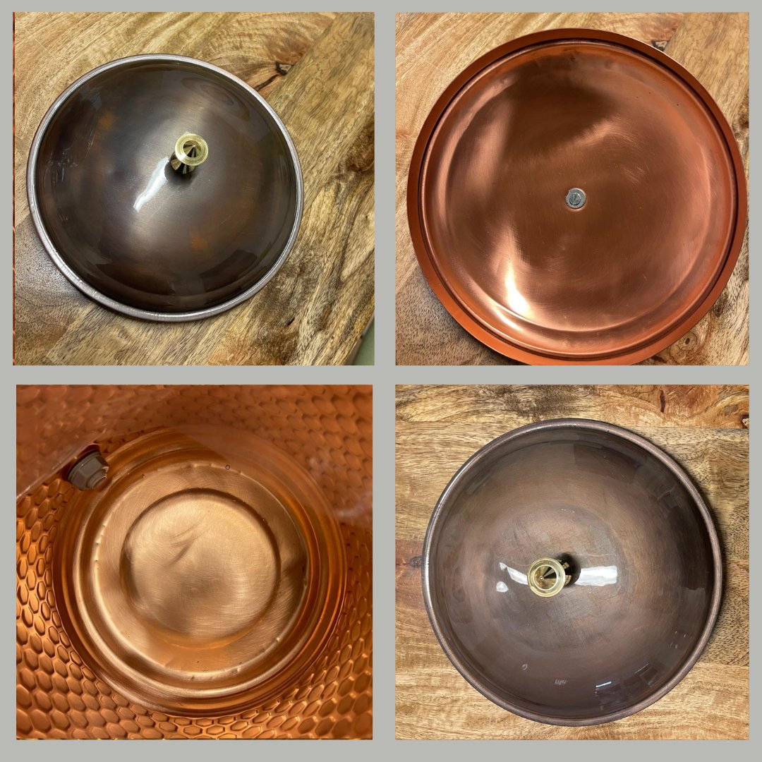 Puur Koperen Watertank (8 l) + 1 Beker (gehamerd)