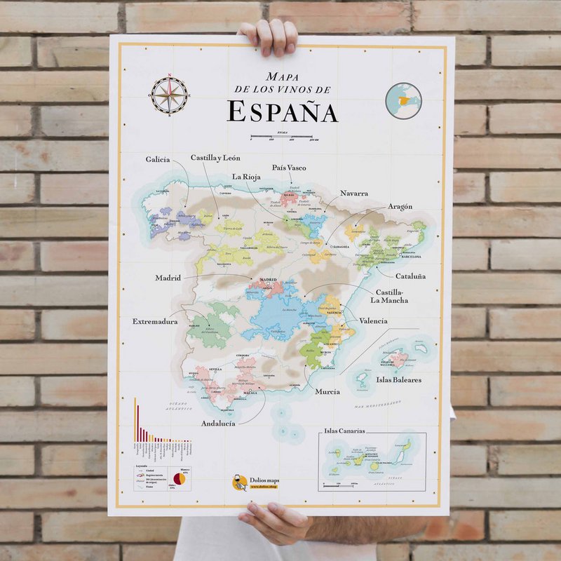 Mapa de los Vinos de Espagña - 50x70cm
