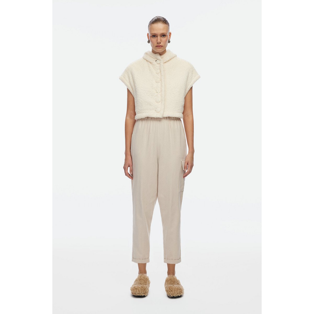 IKIKIZ Teddy Crop Waistcoat
