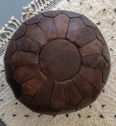 Læder Pouffe - Chocolate Brown (XL)