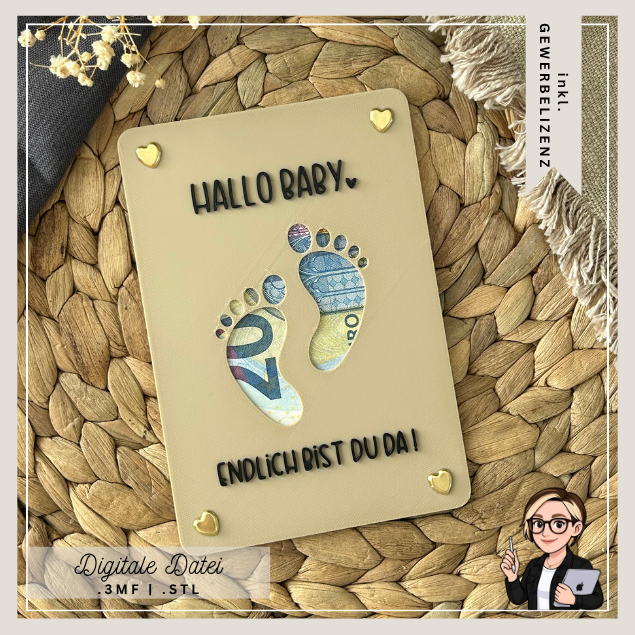 Money gift for the birth - money gift card baby - creative gift idea for new parents