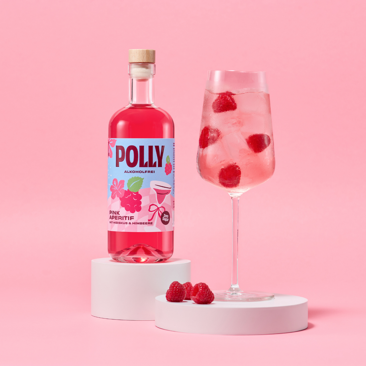POLLY Pink Aperitif – alkoholfrei | Aperitif für pinke Spritz Drinks & Cocktails